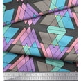 thumbnail image 3 of Soimoi Gray Poly Georgette Fabric Triangle Geometric Print Fabric by Yard 52 Inch Wide, 3 of 3