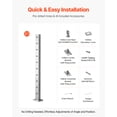 thumbnail image 6 of VEVOR Cable Railing Post, 36x1x2 Inch Level Deck Stair Posts, 1-Pack Stainless Steel Cable Handrail Post, Pre-Drilled Pickets with Mounting Bracket Stair Railing Kit, Silver, 1JZLGZXYS914I4BDB001V0, 6 of 9