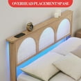thumbnail image 6 of Historyli Full Size Boho Rattan Bed Frame,Wooden Bed Platform with Storage,Smart RGB LED Natural Rattan Headboard,No Box Spring Needed,Easy Assembly Solid Wood Foundation with Silent Slats,QUEEN, 6 of 9
