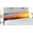 thumbnail image 2 of Beach Headboard, Colorful Sunset Romance in the Sky at Tropic Fantasy Landscape Print, Upholstered Decorative Metal Bed Headboard with Memory Foam, King Size, Orange Blue, by Ambesonne, 2 of 4