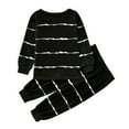 thumbnail image 4 of ZTKWD Toddler Boys Soft Comfy Tencel Solid Stripe Roomwear 2pcs Set 6M-12Y, 4 of 5