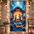 thumbnail image 5 of Sheep Star Christmas Banner Joy to the World Decorative Party Background, 5 of 5
