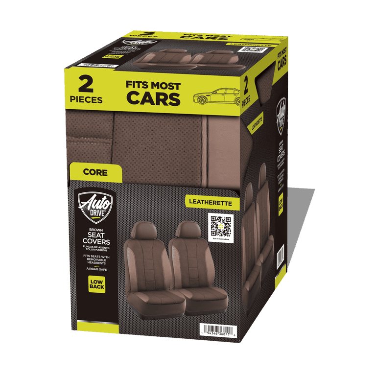 Auto Drive Premium Brown Perforated Faux Leather Seat Covers photo 8