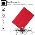 thumbnail image 3 of Allytech Case for iPad Mini 2021(6th Gen 8.3 inch), iPad Mini 6 Cover, Embossed Floral & Butterfly PU Leather Folio Anti-Slip Stand Auto Sleep Wake Card Holder Case for iPad Mini 6th Gen 2021, Red, 3 of 7
