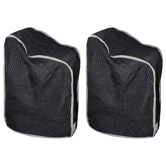 KioJJp Quilted Washer and Dryer Cover Black/Gray Furniture Pad for Moving/Storage - 30 Inches x 46 Inches - Cotton/Polyester Blend Fabric 5 Pounds Washable, Reusable - 2 Pack