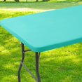 thumbnail image 1 of Mantel Smiry, elástico, ajustado, de vinilo, plegable, 6 pies, verde azulado, 1 of 7