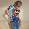 thumbnail image 5 of Saiise Mario J Women's Bodysuits Crew Neck Round Neck Short Sleeves Slim Fit Casual Basic Extender Bodysuit Daily Jumpsuit T Shirts, 5 of 7