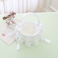 thumbnail image 4 of Toyvian Wedding Supplies White Lace Flowers Busket Satin Petal Basket for Ceremony Use, 4 of 8