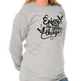 thumbnail image 5 of Cute Enjoy the Little Things Birds Women's Long Sleeve T Shirt Brisco Brands L, 5 of 6