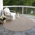 thumbnail image 6 of Addison Rugs Chantille Indoor/Outdoor Transitional Lattice Taupe Washable Round Rug, 8' x 8', 6 of 6
