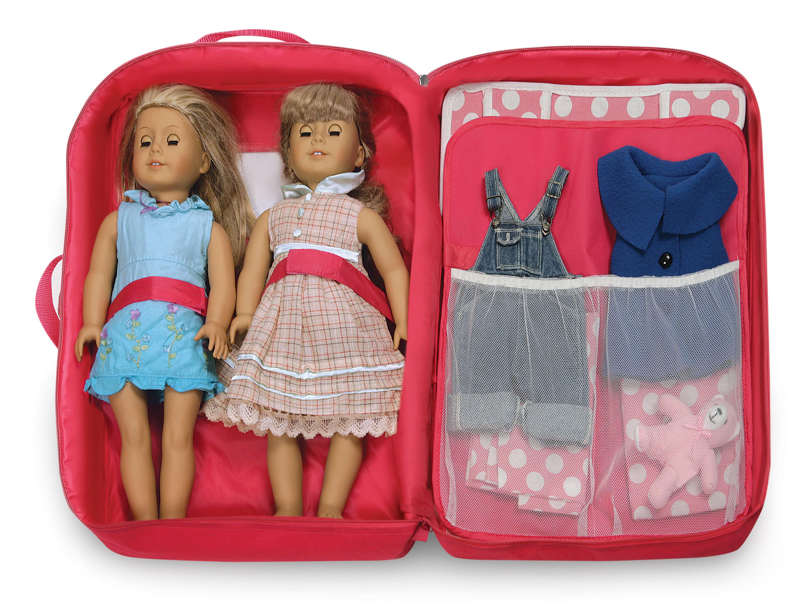 double doll travel case with bunk bed