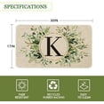 thumbnail image 3 of Spring Eucalyptus Leaves Monogram Letter K Door Mat 30 X 17 Inch Family Last Name Initial Welcome Doormat Indoor Outdoor Entrance Floor Rug Non Slip Spring Summer Decor Rubber Mats, 3 of 6