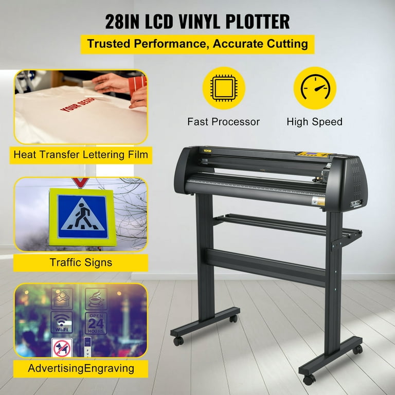 VEVOR Vinyl Cutter 34Inch Bundle, Vinyl Cutter Machine Manual Vinyl Printer  LCD Display Plotter Cutter Sign Cutting with Signmaster Software for