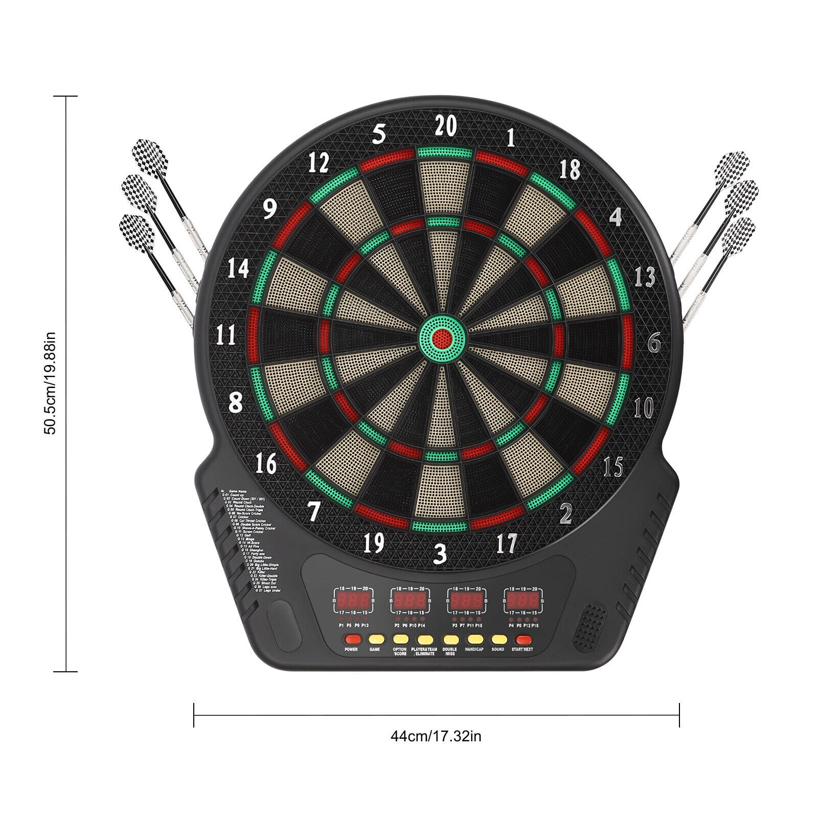 Fichiouy Electronic Dart Board with 6 Darts & 4 LED Displays Dart Game Set for Kids and Adult Games