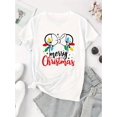 thumbnail image 4 of Creative Merry Christmas Graphic Print Women'S Trendy Round Neck Short Sleeve, Simple Casual Sports T-Shirt, Comfortable Summer Top for Holidays., 4 of 8