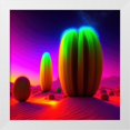 thumbnail image 2 of Stephen Chambers 26x26 White Modern Wood Framed Wall Art Titled - Unreal Neon Cactus, 2 of 6