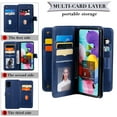 thumbnail image 2 of Dteck Folio Wallet Case For Samsung Galaxy A51 5G Model SM-A516, [ 9 Cedit Card Slots & Cash Pocket] Soft PU Leather Magnetic Case with Stand, Multi-function Purse Phone Case, Blue, 2 of 9