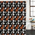 thumbnail image 2 of Orange Pumpkin Halloween Shower Curtain, Waterproof Shower Curtains for Bathroom, Cute Cartoon Ghost Washable Fabric Bathtub Curtain Set Bath Decor with 12 Hooks Standard 72"x72", 2 of 8