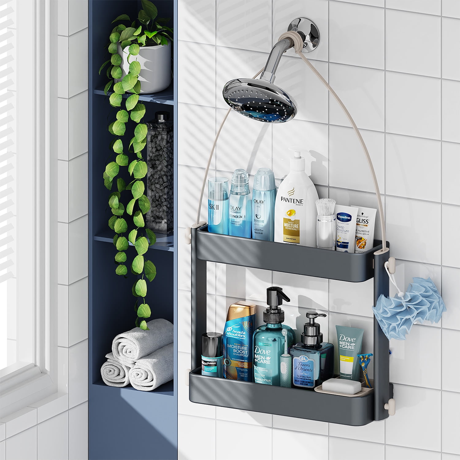 Details about   Bathroom Shelf Rust Proof Shower Storage Rack Hollow Out Design Space Aluminum 