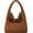 Brown-suede, variant on Queenoris Fashion Woven Purse for Women Top-handle Shoulder Bag Soft Summer Hobo Tote Bag