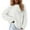 White-1, variant on Women's Oversized Cable Knit Sweater Crewneck Solid Color Long Sleeve Pullover Sweater Casual Dressy Jumper Tops