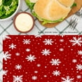 thumbnail image 3 of JOOCAR Red Snowflake Pattern Linen Table Mats Set of 4 for Home Kitchen Table Decor 12x18 inch, 3 of 5