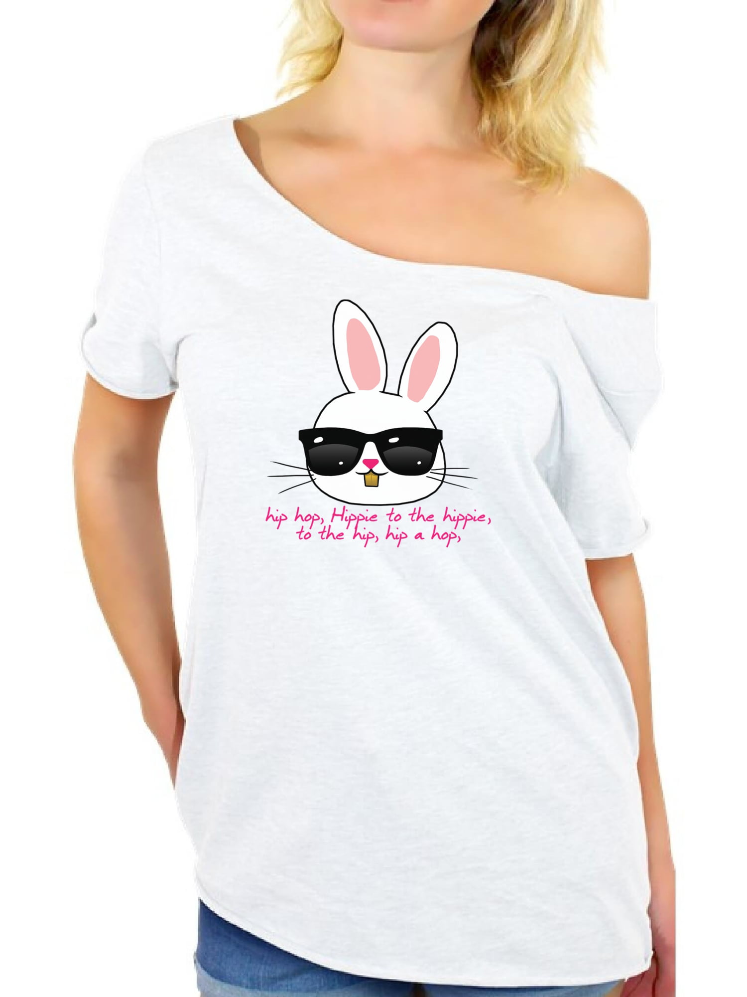 Awkward Styles - Awkward Styles Hip Hop Easter Bunny Off Shoulder Shirt ...