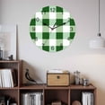 thumbnail image 2 of Wall Clock Green White Buffalo Plaid Clocks PVC Silent Non-Ticking Battery Operated Decorative Classic Checked Round Clock for Home Living Room Kitchen Bedroom Office School Wall Decor 10 Inch, 2 of 9