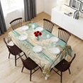 thumbnail image 6 of Vintage Tropical Beach Table Cloth Waterproof Tablecloths, Summer Coastal Palm Tree Ocean Tablecloth Dining Table Cover for Kitchen Party Tabletop Outdoor, Rectangle Tablecloth 54x108 Inch, 6 of 9