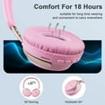 thumbnail image 2 of Bluetooth Headphones Over Ear,Hi-Fi Stereo Sound Stretchable Wireless Bluetooth 5.3 Headset Memory-Protein Earmuffs Over-Ear and On-Ear Bluetooth Headphones Noise Cancelling,Pink, 2 of 6