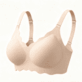 thumbnail image 6 of CucumberDay Wireless Bras for Women Plus Size Full Coverage T-Shirt Bra with Soft Support Wide Side Wings, U-Back Comfort Seamless Bra, Beige, L, 6 of 10