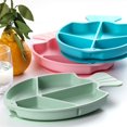 thumbnail image 4 of Suction Plate for Babies, Silicone Divided Dishes for Kids, Toddler Plates Portable Fist Stage Feeding Supplies, Toddler Plates Suction Kids Plate and Utensils Fish-Green, 4 of 7