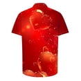 thumbnail image 4 of Valentine's Day Men's Shirt, Short Sleeve Shirts for Men, Men's Valentine's Day Printed Shirt Casual Short Sleeved Lapel Shirts Tops, 4 of 5