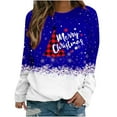 thumbnail image 2 of Femmes Mode Col Rond Noël Manches Longues Tops Chemisier Pull Sweat-Shirt, 2 of 5