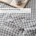 thumbnail image 6 of 100% Cotton Grey White Plaid Gingham Ruffled Table Cloth Round Cover, Dia.70 in Farmhouse Checker Gingham Vintage Decorative Tablecloth (Grey/White Plaid, Dia.70 inches), 6 of 8