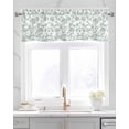 thumbnail image 2 of Green Flower Kitchen Valances for Windows Farmhouse Linen Window Valance Curtain for Living Room Window Treatment Farmhouse Vintage Boho Leaf Spring Valance Rod Pocket Topper Drape, 54 x 18 Inch, 2 of 6