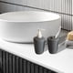 thumbnail image 4 of Set de accesorios de baño 4 piezas | Dispensador de jabón con bomba + Portacepillos de dientes + Vaso + Jabónera | Plástico | Estilo moderno | Gris/Beige | Duradero para baño de casa, hotel o, 4 of 6