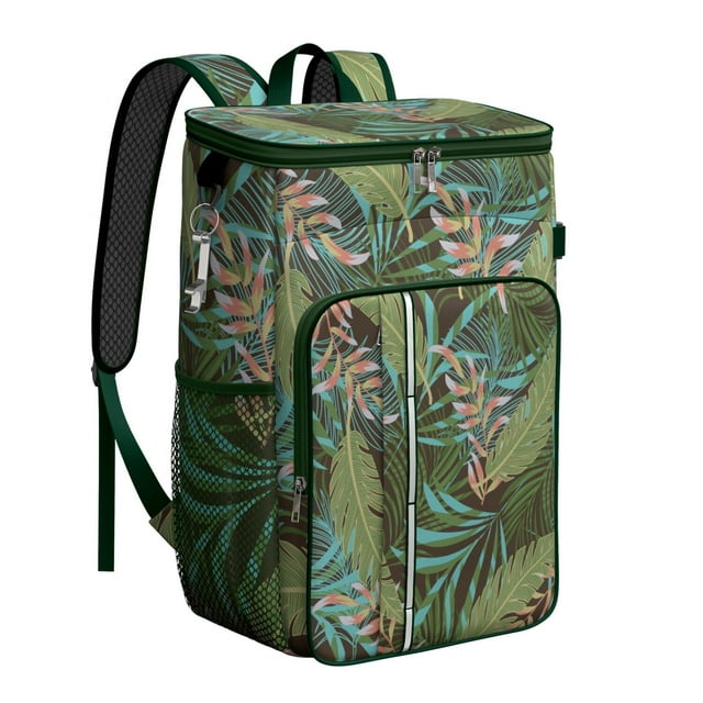 Sac à Dos Isolé Floral Hawaïen Rétro - 20L, Garde au Froid 20 Heures, Parfait pour les Sorties d'Été
