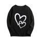 thumbnail image 1 of Ceisia Kids' Double Heart Print Long Sleeve Crew Neck T-Shirt for Valentine's Day & Casual Wear Black 3 Years Gifts, 1 of 3
