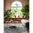 thumbnail image 5 of Unique Loom Matrix Trellis Collection Area Rug - Geometric (8' Round Gray/Ivory), 5 of 7