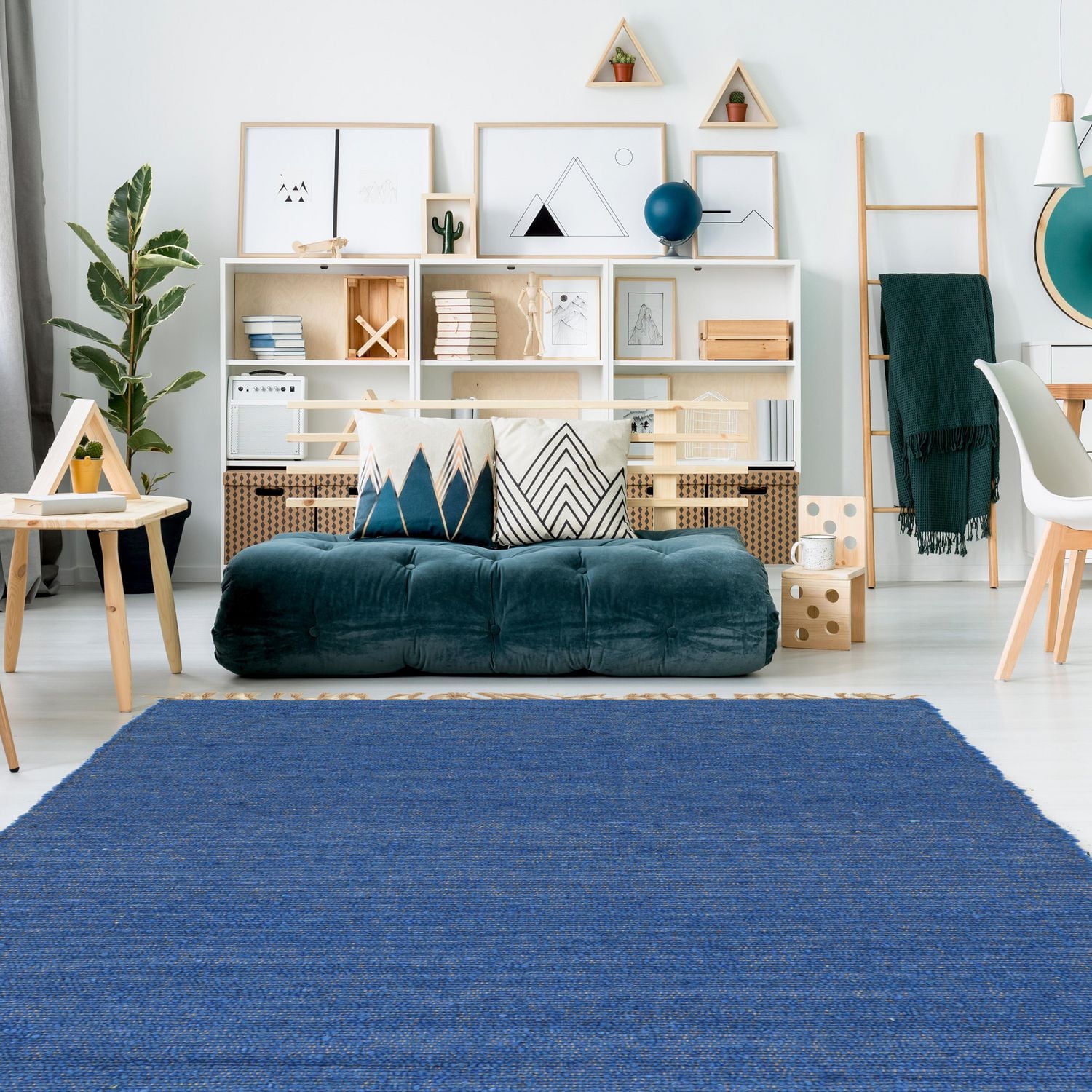 Tapis Berbère Verginia bleu de 7 pi 10 po x 10 pi 4 po