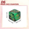 thumbnail image 2 of Juego de 24 contadores de dados mágicos, set de dados de token D6 de acrílico, verde y negro, 2 of 6