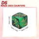 thumbnail image 2 of Juego de 24 contadores de dados mágicos, set de dados de token D6 de acrílico, verde y negro, 2 of 6