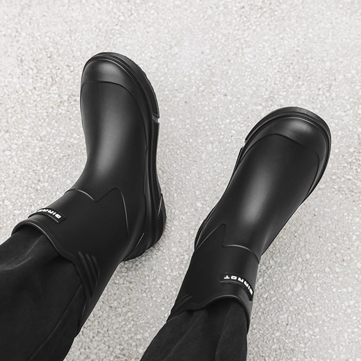 AUXDIQ Rain Shoes Men Mid-calf Boots Waterproof Rain Boots Outdoor Garden Shoes