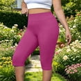thumbnail image 5 of Bloomae Plus Size High Waisted Biker Shorts for Women-Basic Solid Color Tummy Control Fitness Athletic Workout Running Yoga Gym Shorts, 5 of 10