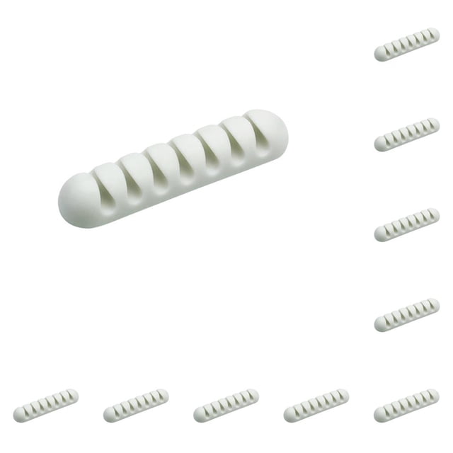 Injueey Clips para cables, organizador de cables, resistente al desgaste, elástico, resistente al agua, adhesivo, soporte para cables, lazo de tipo 20 7 agujeros 10Conjunto