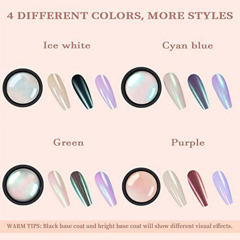 White Pearl Chrome Nail Powder - Aurora Ice Shimmer Nail Powder Chrome Pigment  Powder for Nails, Gifts
