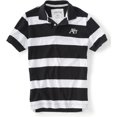 thumbnail image 1 of Aeropostale - Polo de rugby para hombre, diseño de rayas A87, color negro, pequeño, 1 of 1