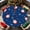 Blue Santa Snow, variant on YESAD Round Outdoor Tablecloth For Up To 36 in With Umbrella Hole & Zipper Waterproof Elastic Edge Fitted Table Cover Big Sunflower For Patio Picnic Party, Cookie Print