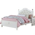 thumbnail image 5 of Bela Full Size Bed w Button Tufted Headboard-White Faux Leather, 5 of 6